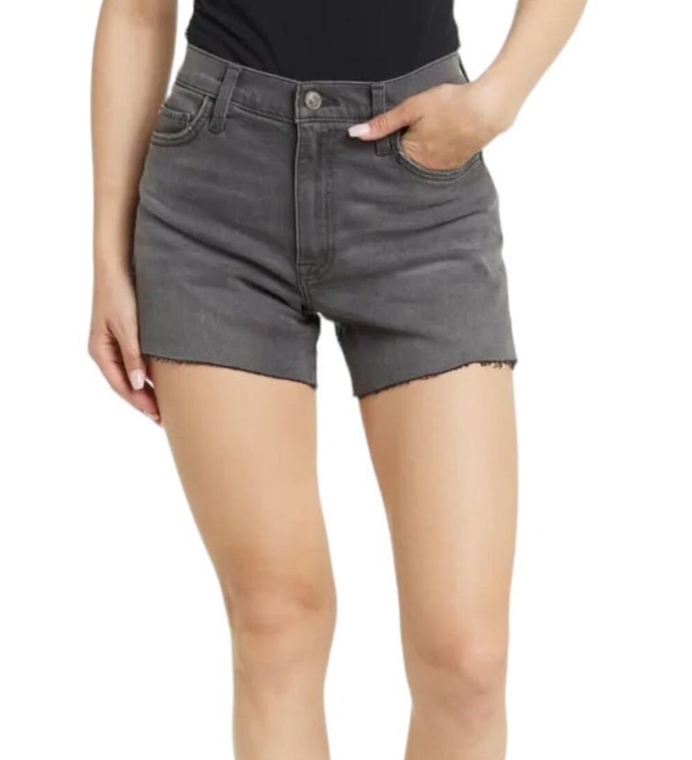 Hudson Shorts Kass High Rise Raw Hem denim gray size 28